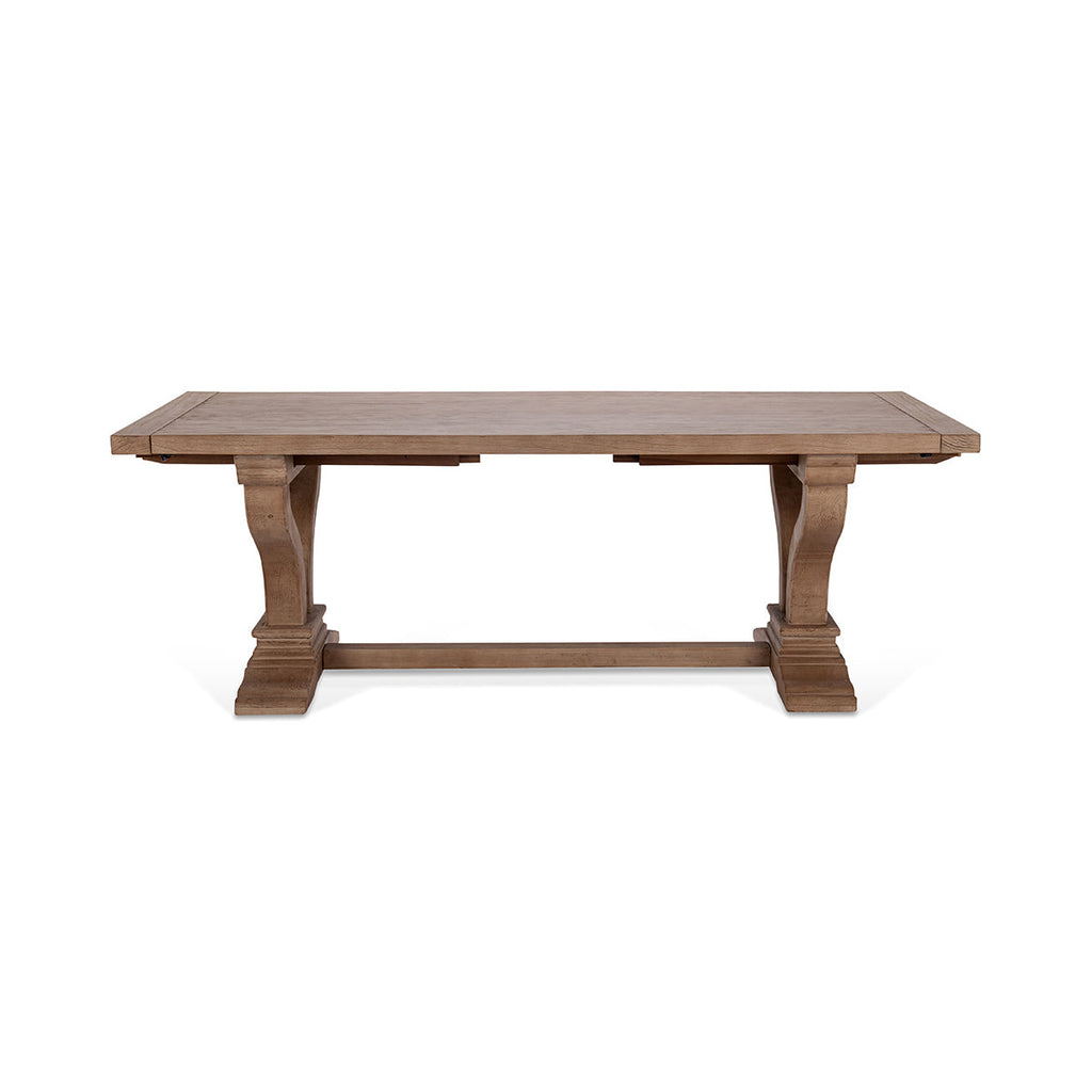Alexander Solid Wood Extending Dining Table - Distressed Brown