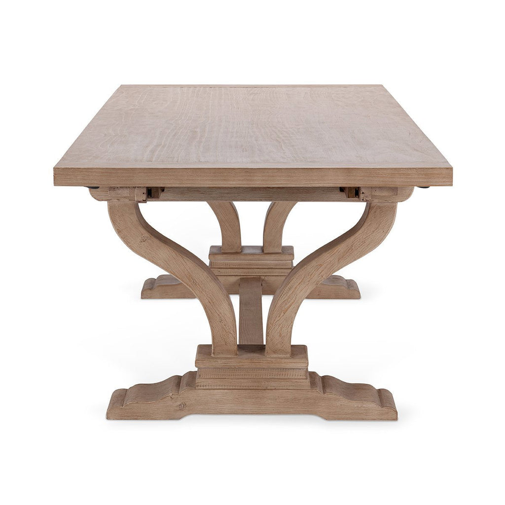 Alexander Solid Wood Extending Dining Table - Distressed Brown