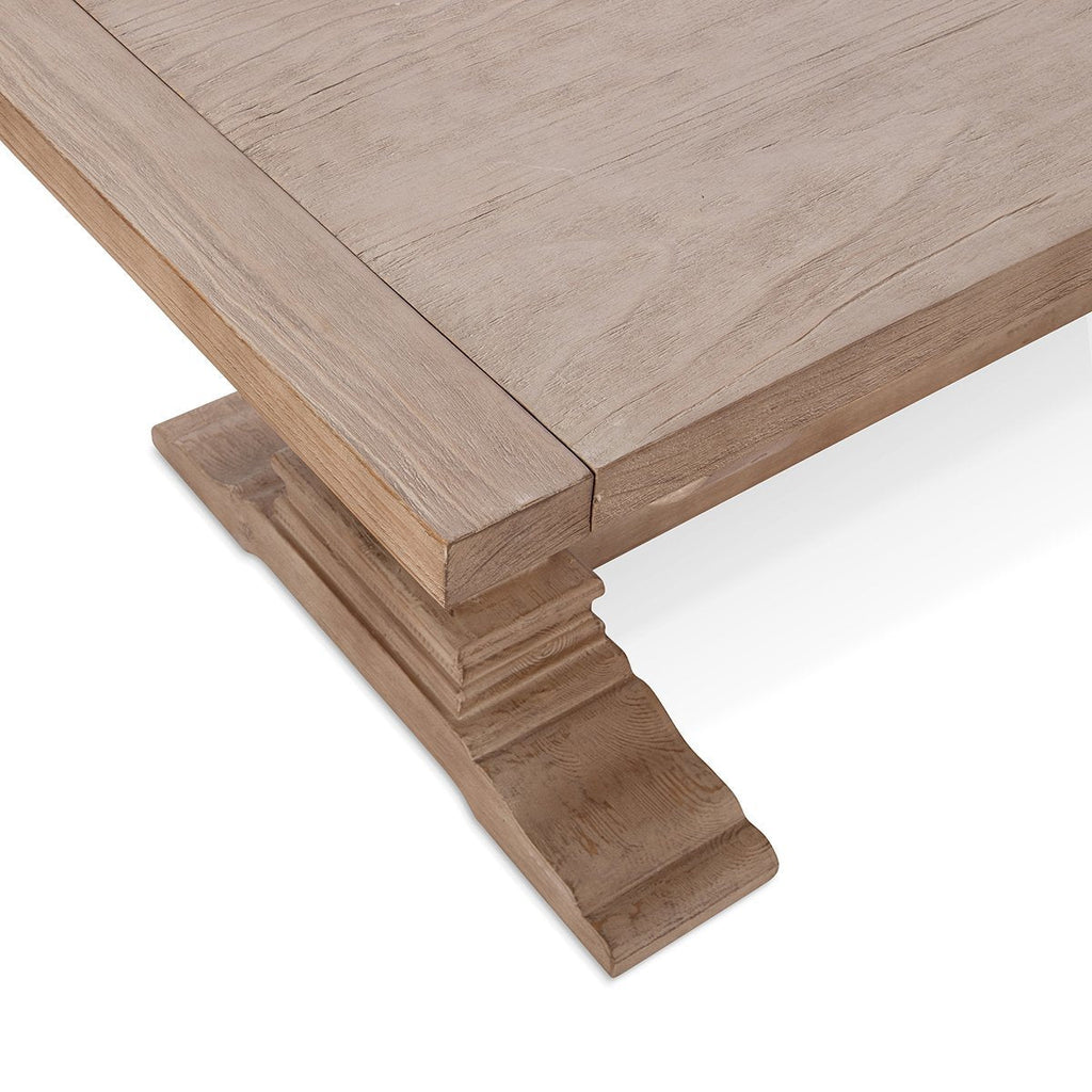 Alexander Solid Wood Extending Dining Table - Distressed Brown