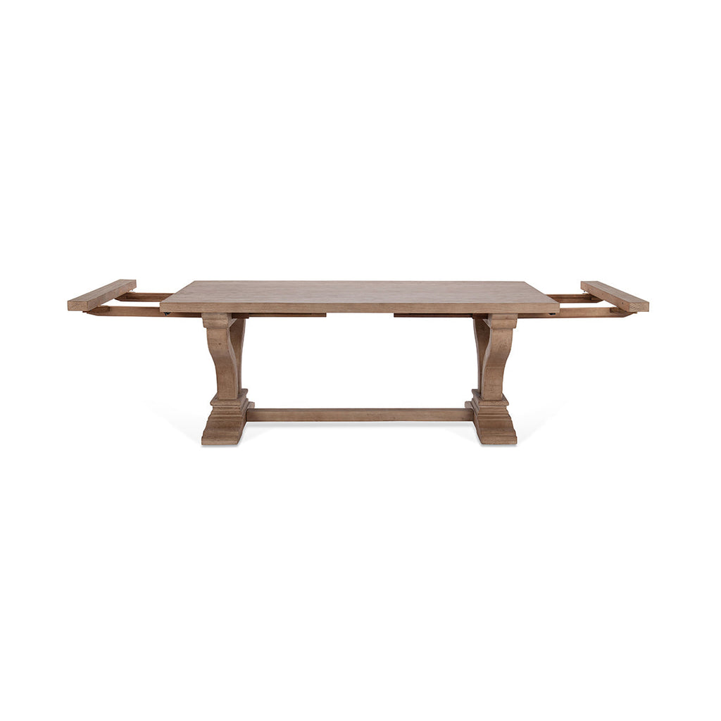 Alexander Solid Wood Extending Dining Table - Distressed Brown