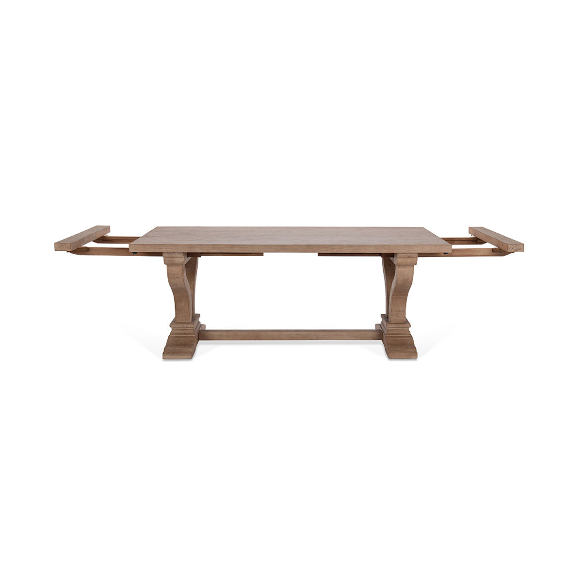Alexander Solid Wood Extending Dining Table - Distressed Brown