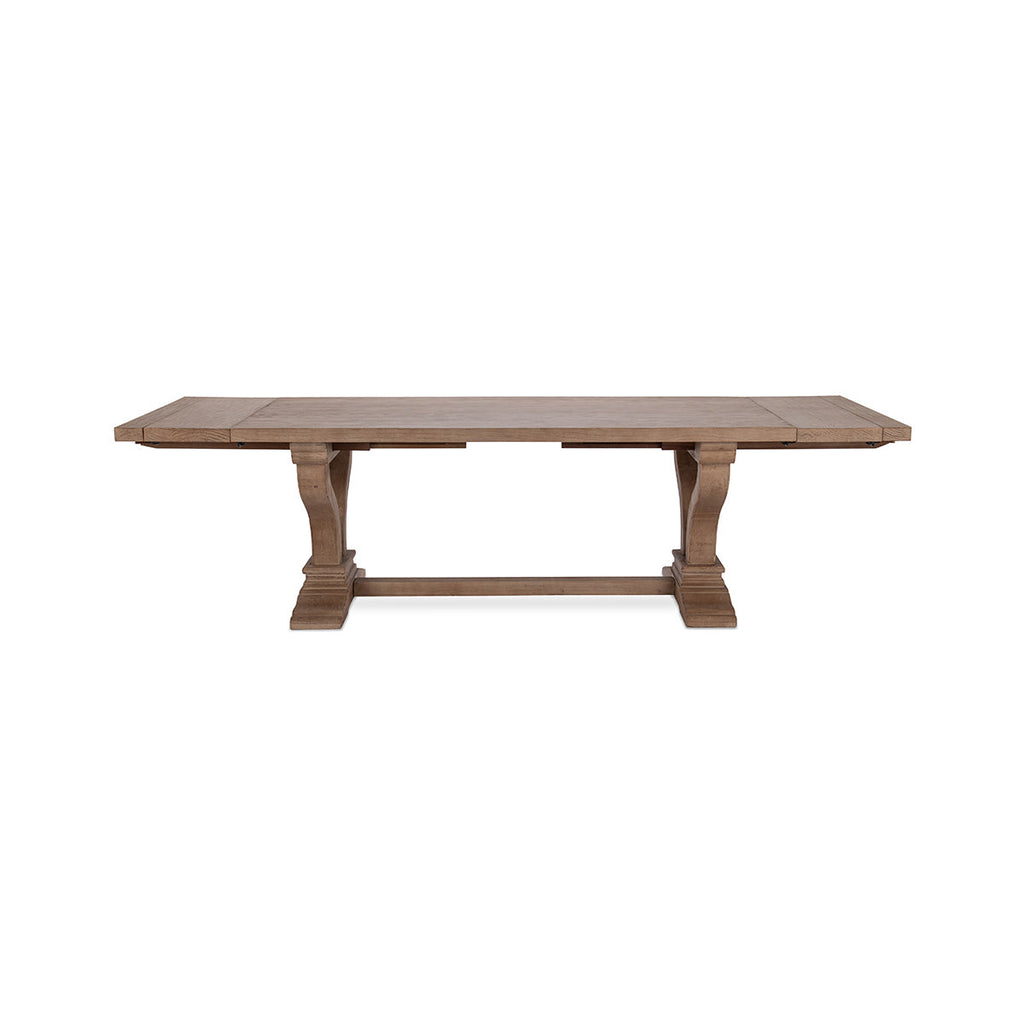 Alexander Solid Wood Extending Dining Table - Distressed Brown
