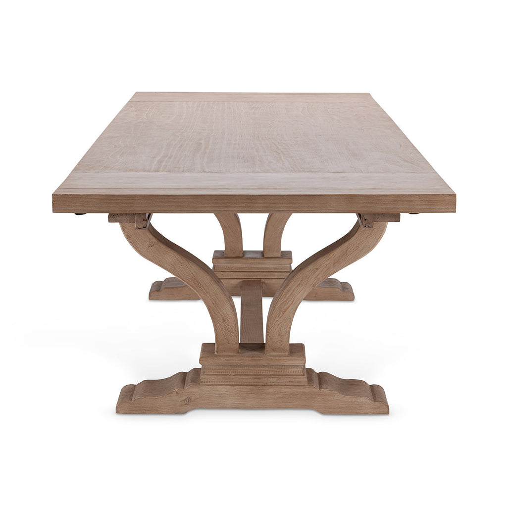 Alexander Solid Wood Extending Dining Table - Distressed Brown
