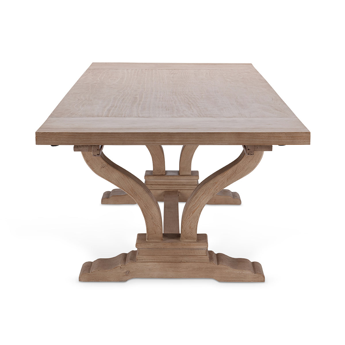 Alexander Solid Wood Extending Dining Table - Distressed Brown