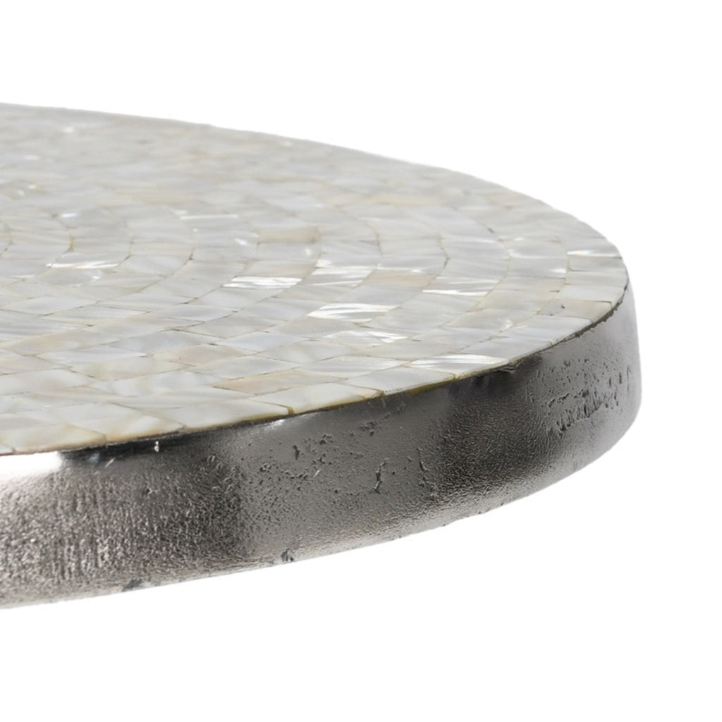 Ariel Aluminum Round Coffee Table - Silver