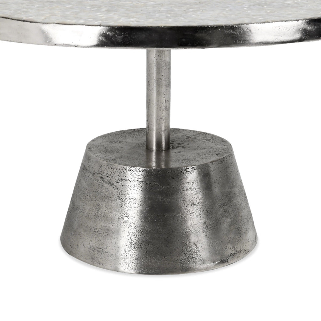 Ariel Aluminum Round Coffee Table - Silver