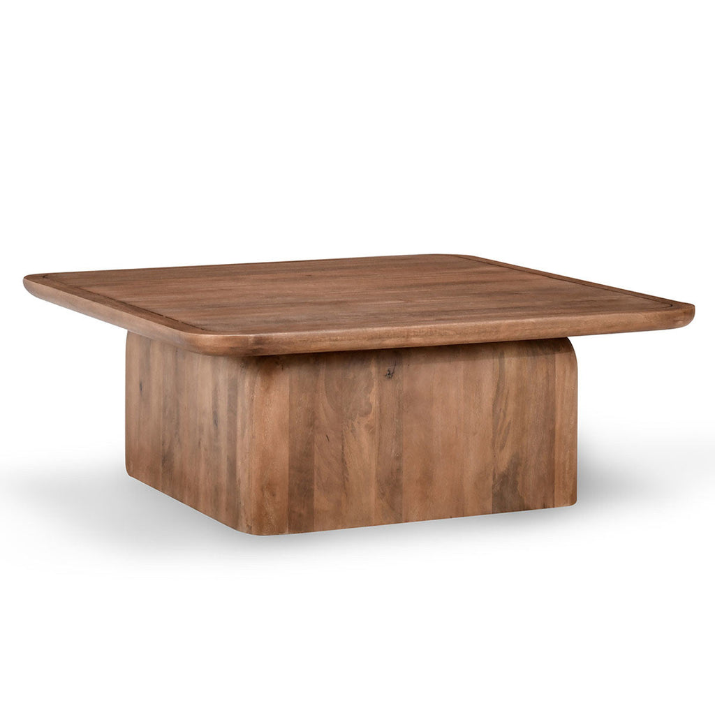Chloe Solid Wood Square Coffee Table - Hickory Brown