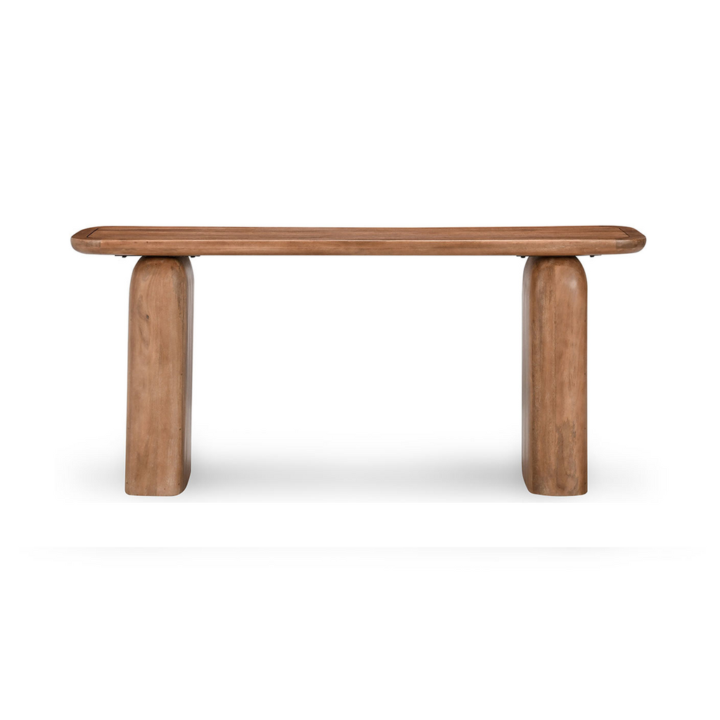 Chloe Solid Wood Rectangle Console Table - Hickory Brown