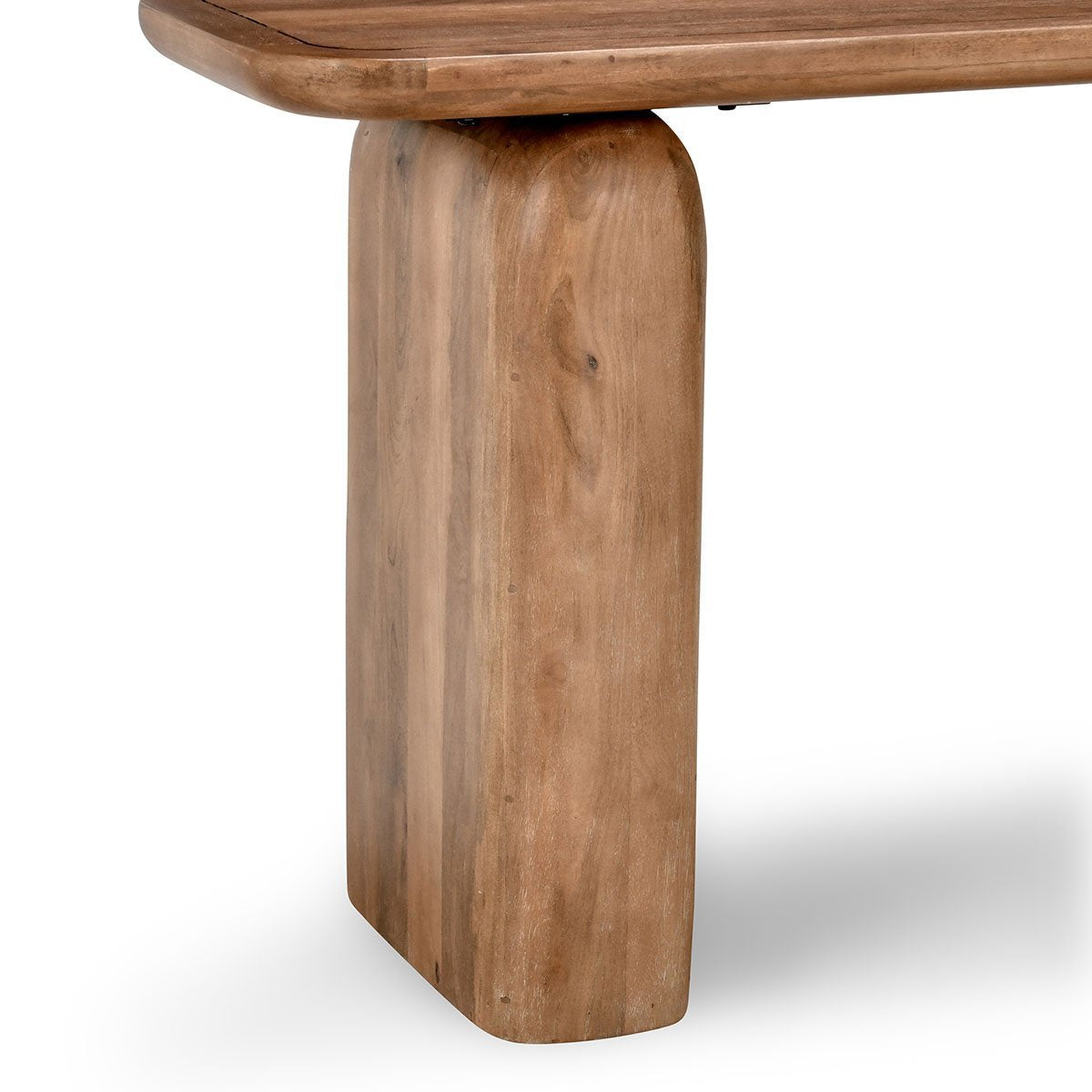 Chloe Solid Wood Rectangle Console Table - Hickory Brown