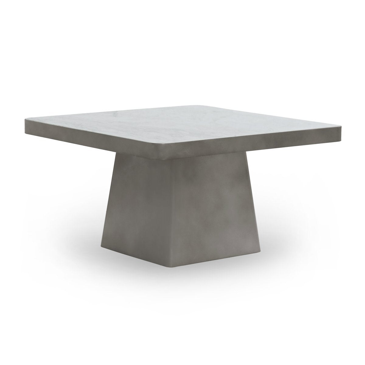 Far Marble/Metal Square Coffee Table - White/Slate Gray