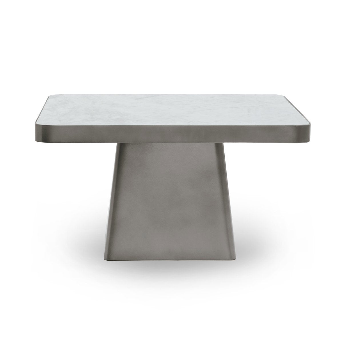 Far Marble/Metal Square Coffee Table - White/Slate Gray