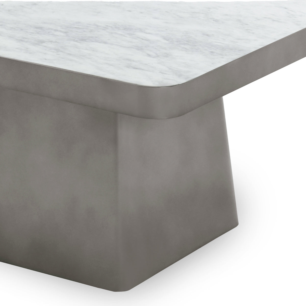 Far Marble/Metal Square Coffee Table - White/Slate Gray