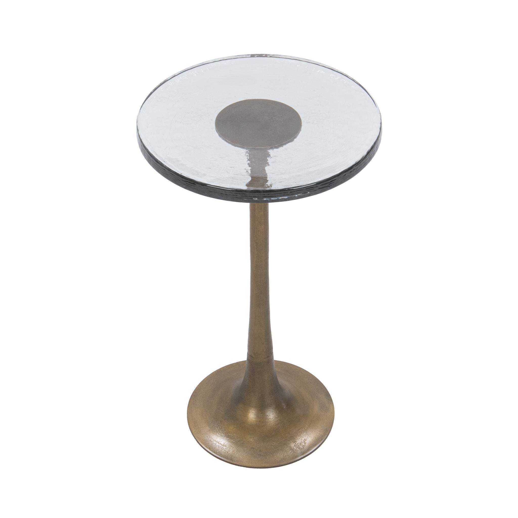 Fabiana Round Accent Table - Brass