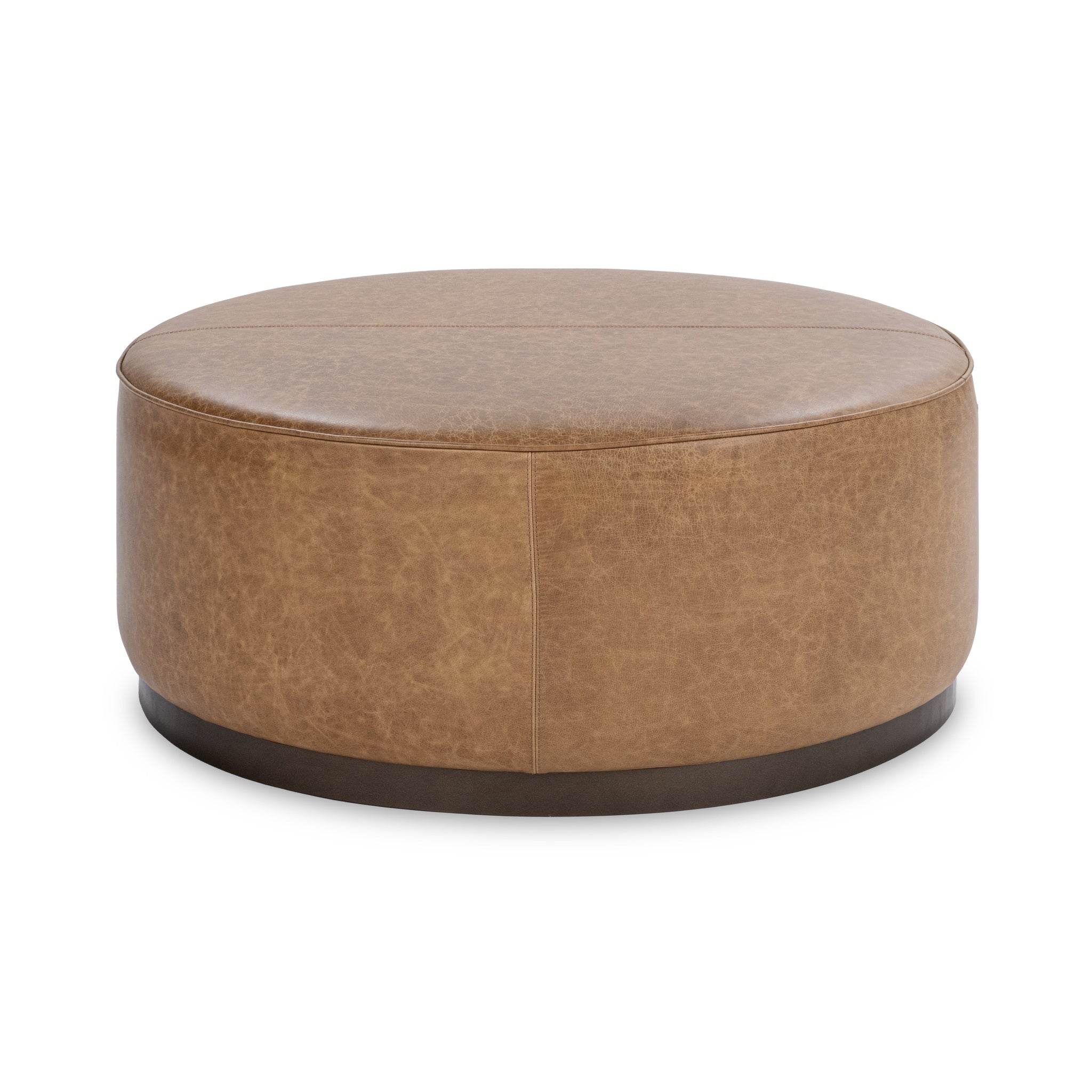 Clair 40" Round Ottoman - Chestnut