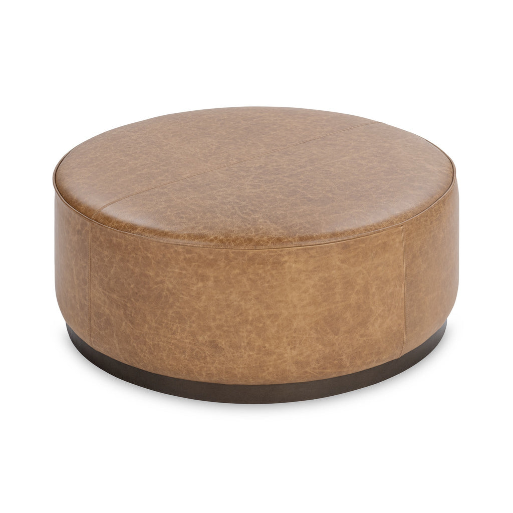 Clair 40" Round Ottoman - Chestnut