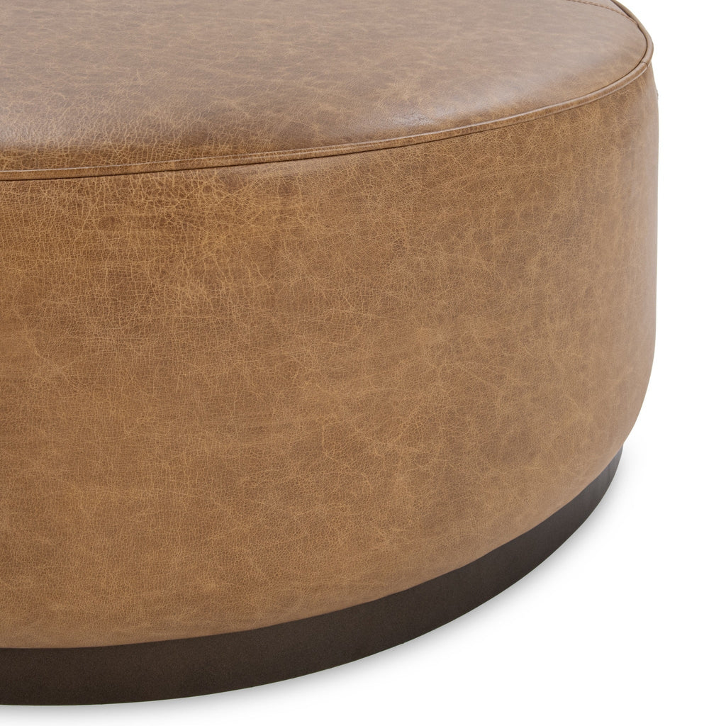 Clair 40" Round Ottoman - Chestnut