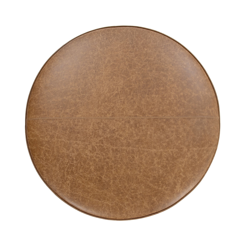 Clair 40" Round Ottoman - Chestnut