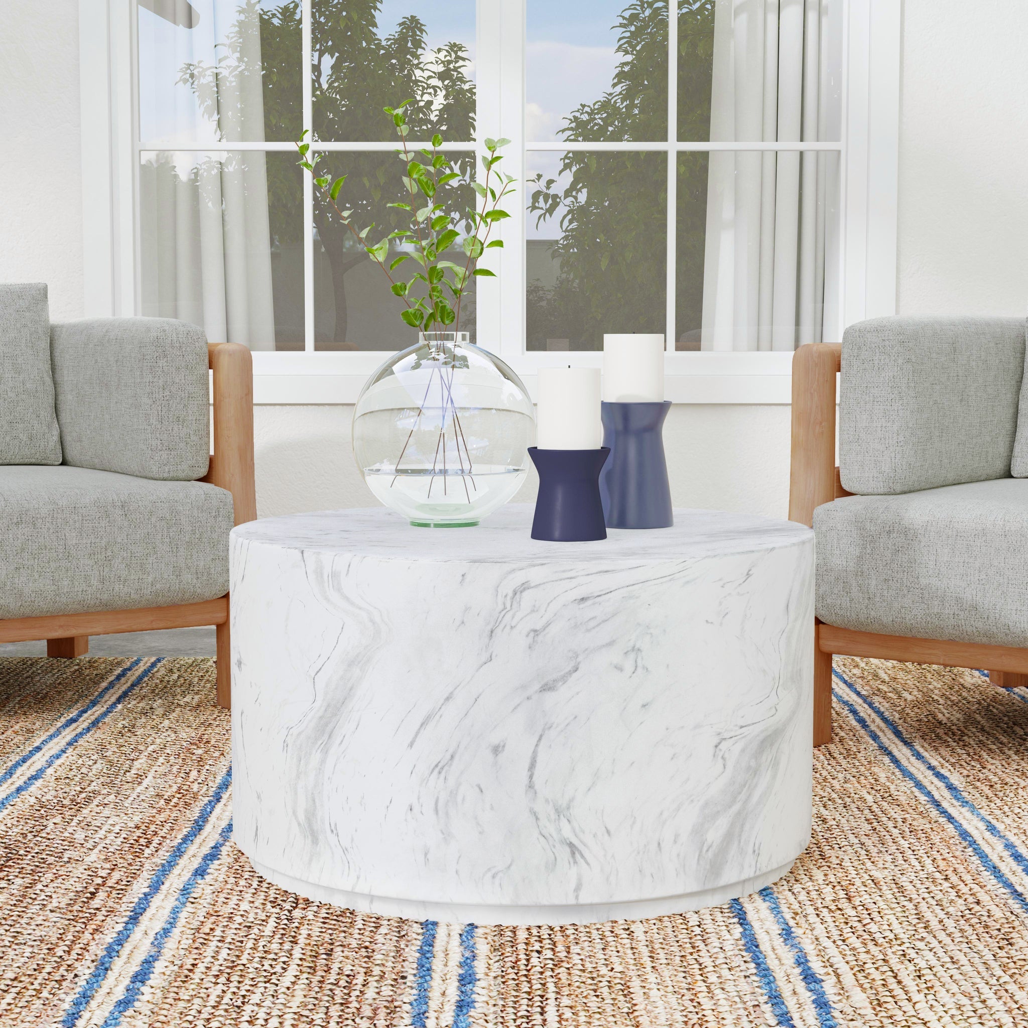 Arlette Outdoor Round Coffee Table