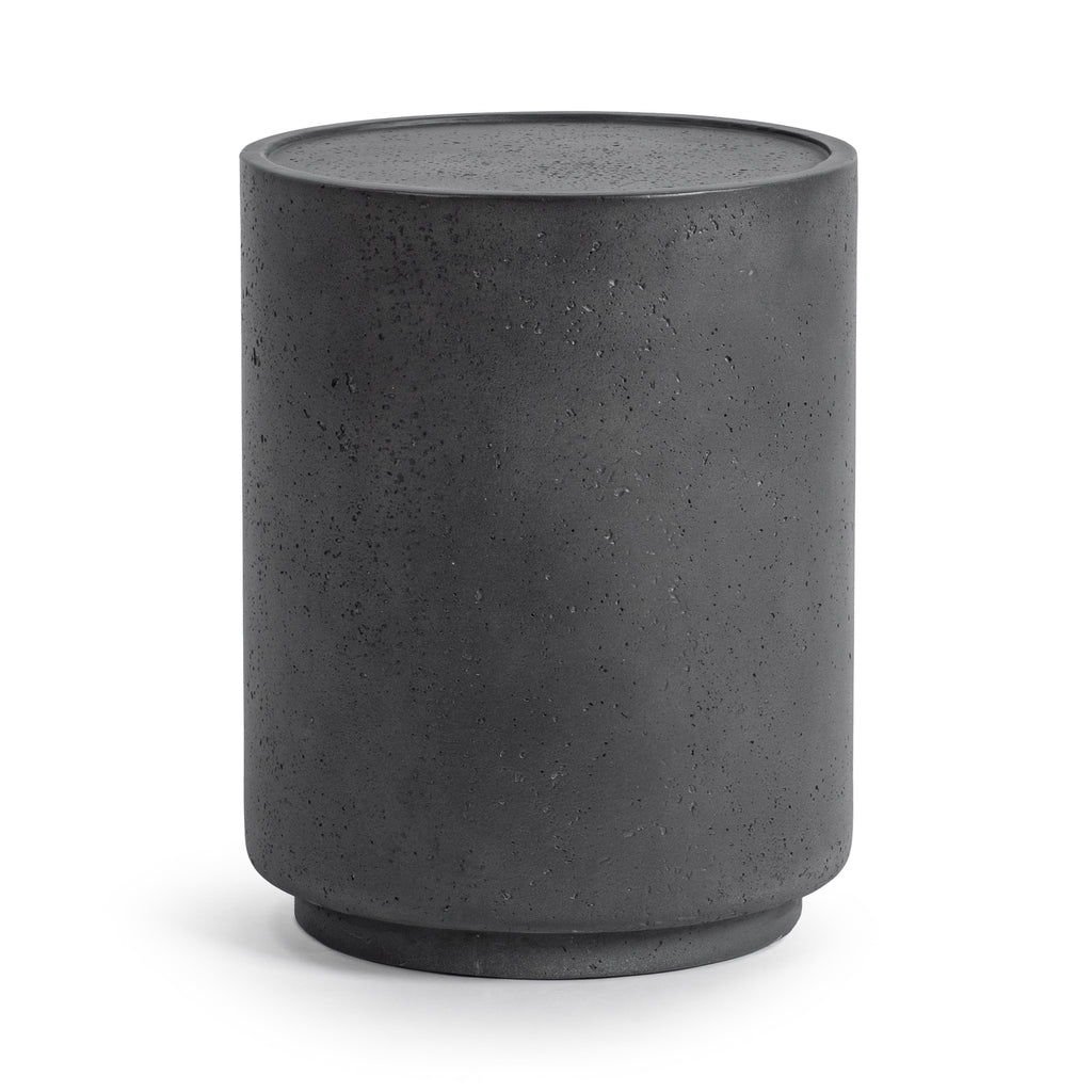 Darsa 18" Outdoor Round Accent Table - Dark Gray