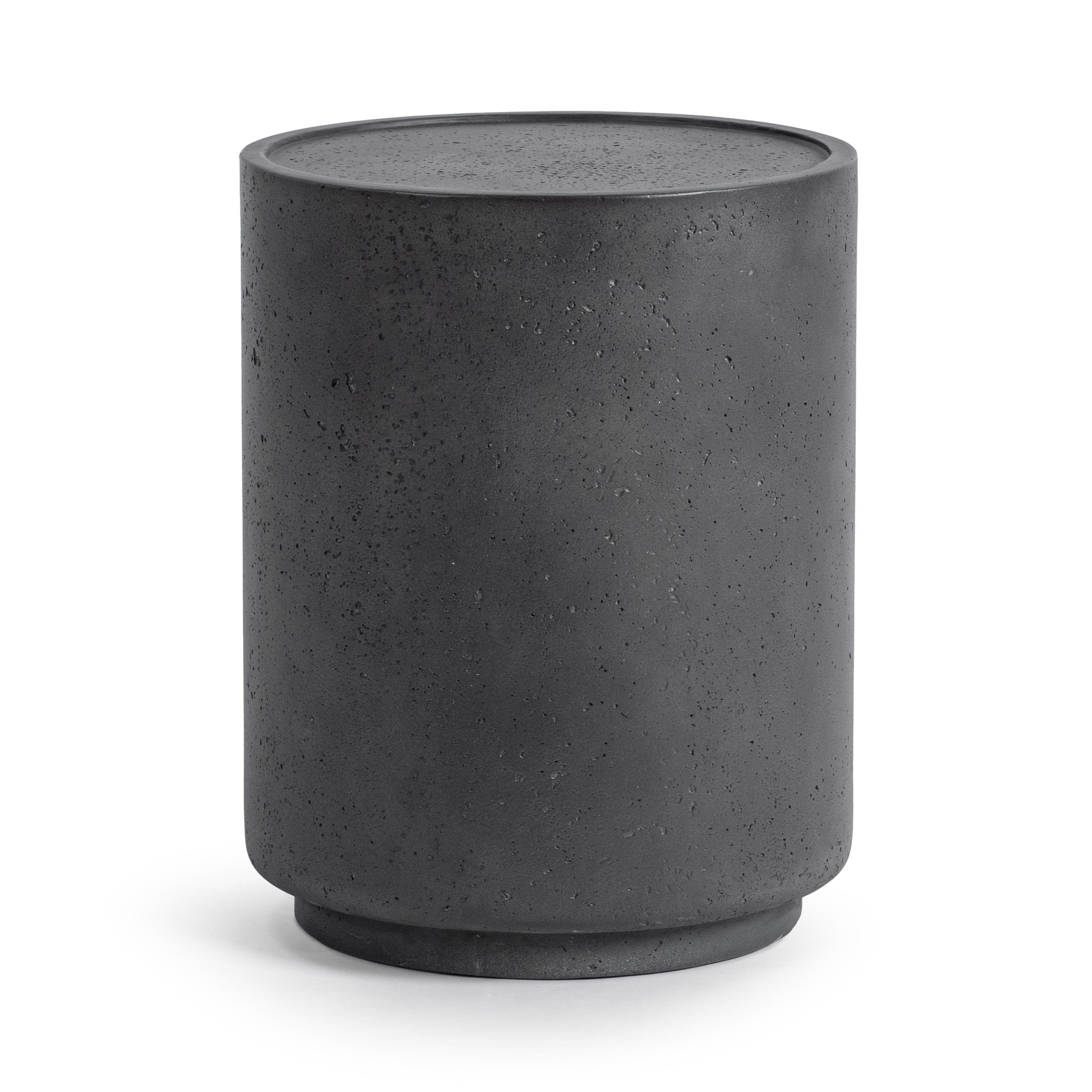 Darsa 18" Outdoor Round Accent Table - Dark Gray