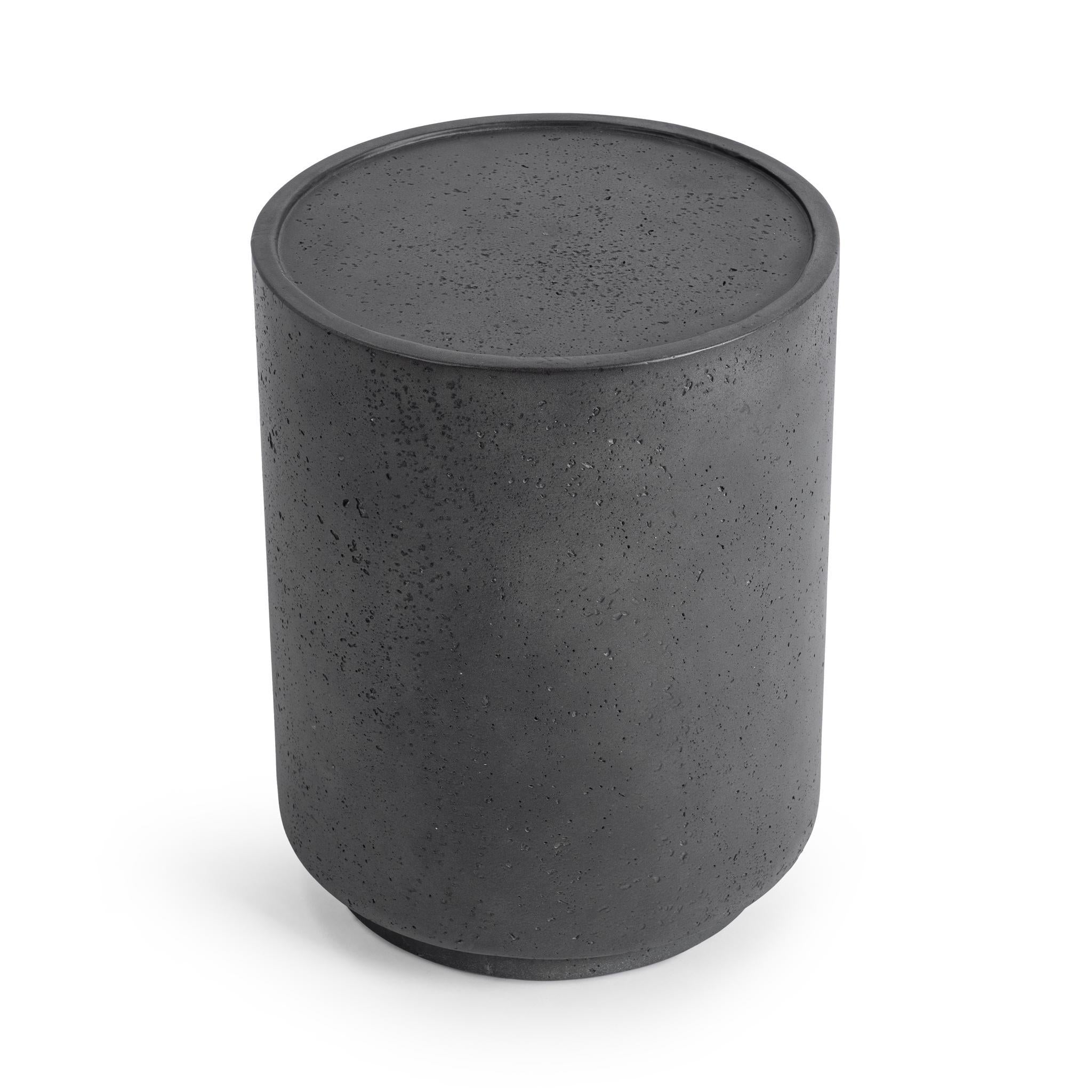 Darsa 18" Outdoor Round Accent Table - Dark Gray