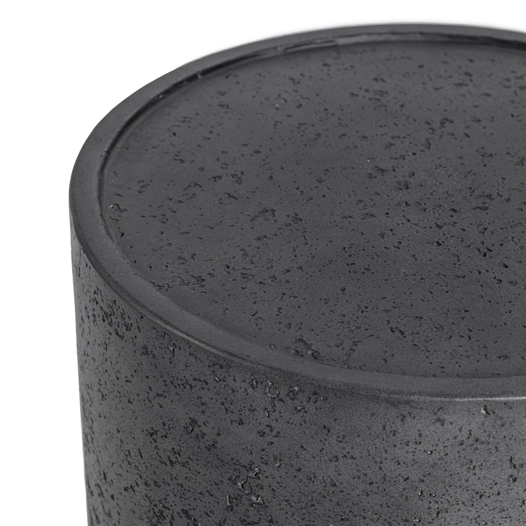 Darsa 18" Outdoor Round Accent Table - Dark Gray