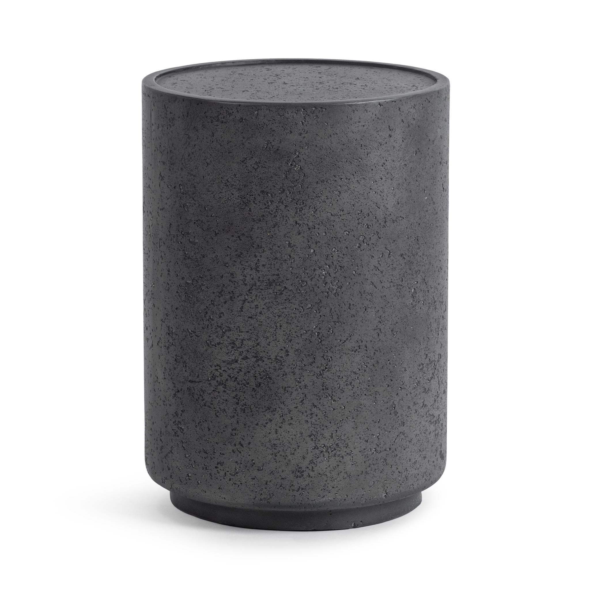 Darsa 20" Outdoor Round Accent Table - Dark Gray
