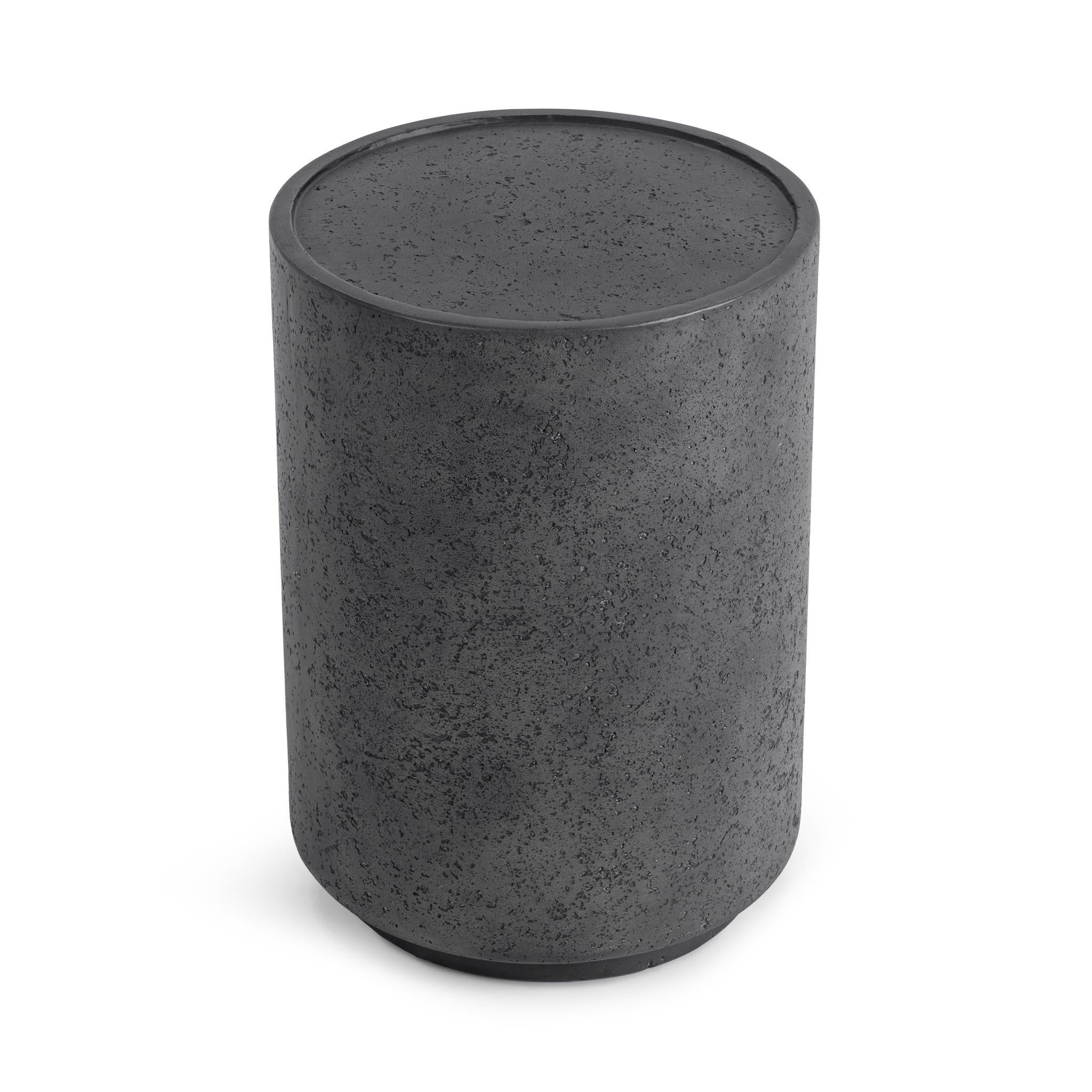 Darsa 20" Outdoor Round Accent Table - Dark Gray