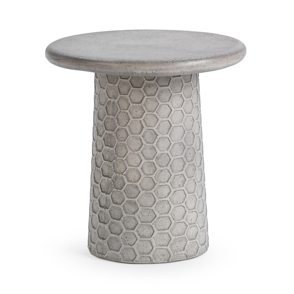 Delaine 17" Outdoor Accent Table - Light Gray
