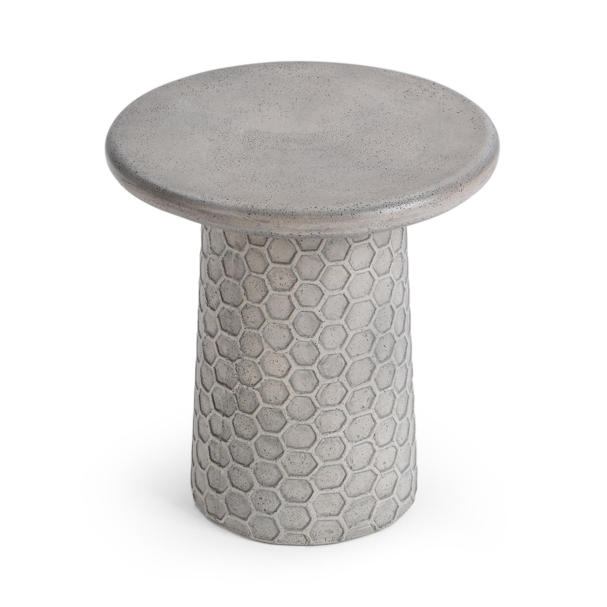Delaine 17" Outdoor Accent Table - Light Gray
