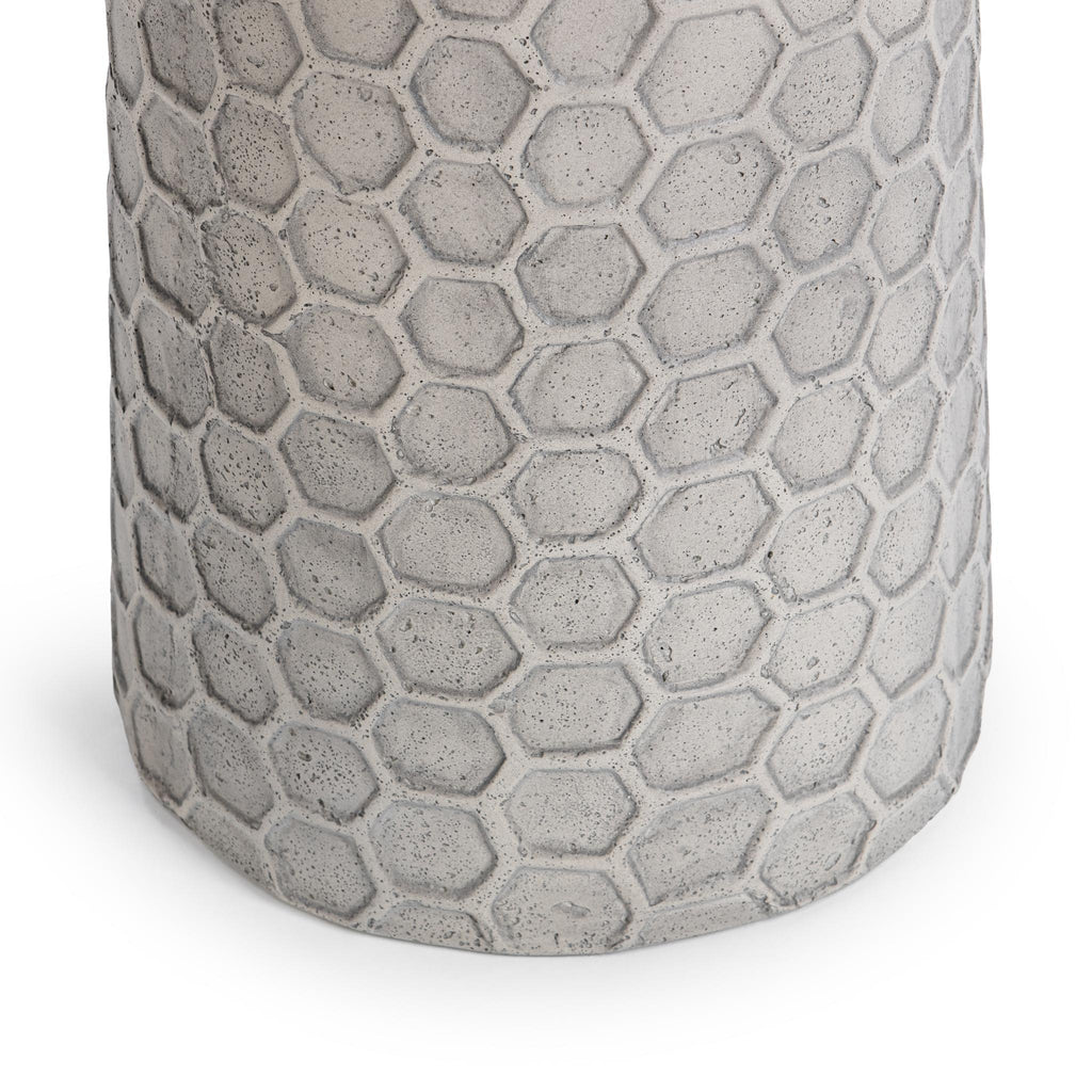 Delaine 17" Outdoor Accent Table - Light Gray