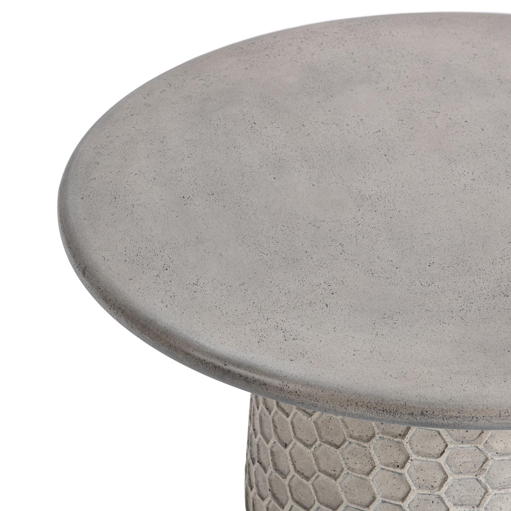 Delaine Outdoor Round Coffee Table - Light Gray