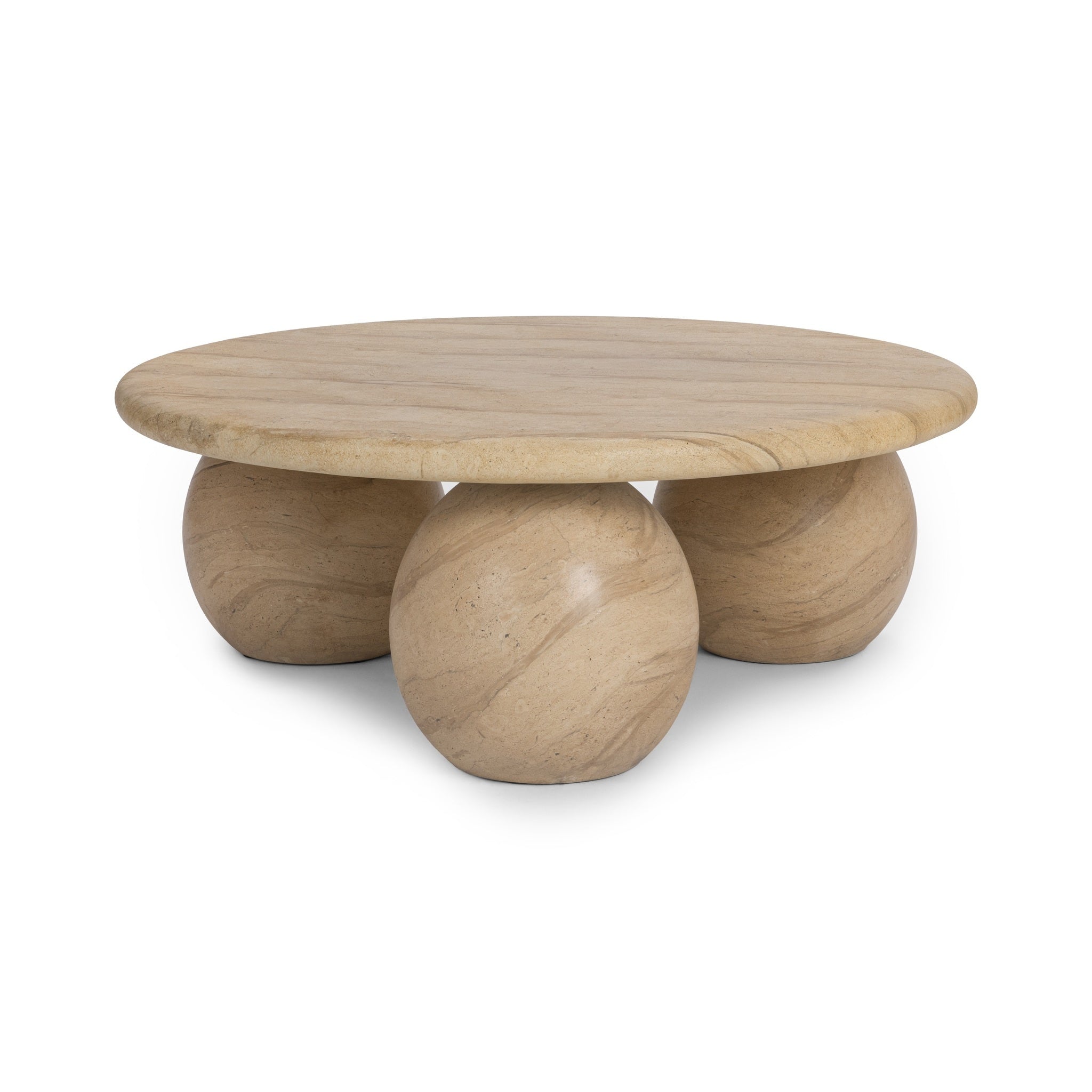 Elaria Outdoor Round Coffee Table - Beige