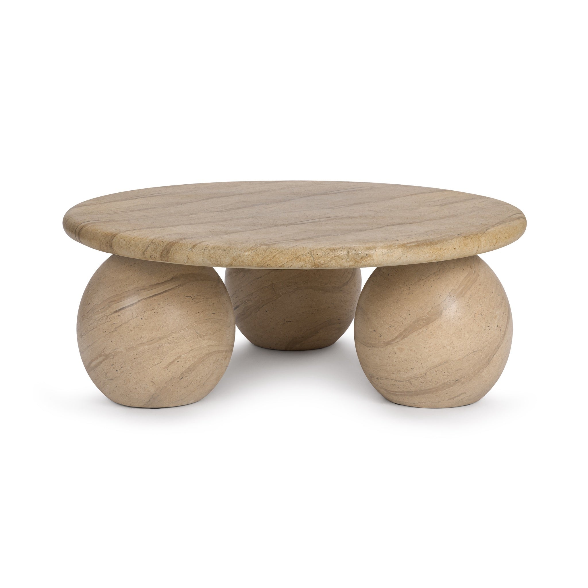 Elaria Outdoor Round Coffee Table - Beige