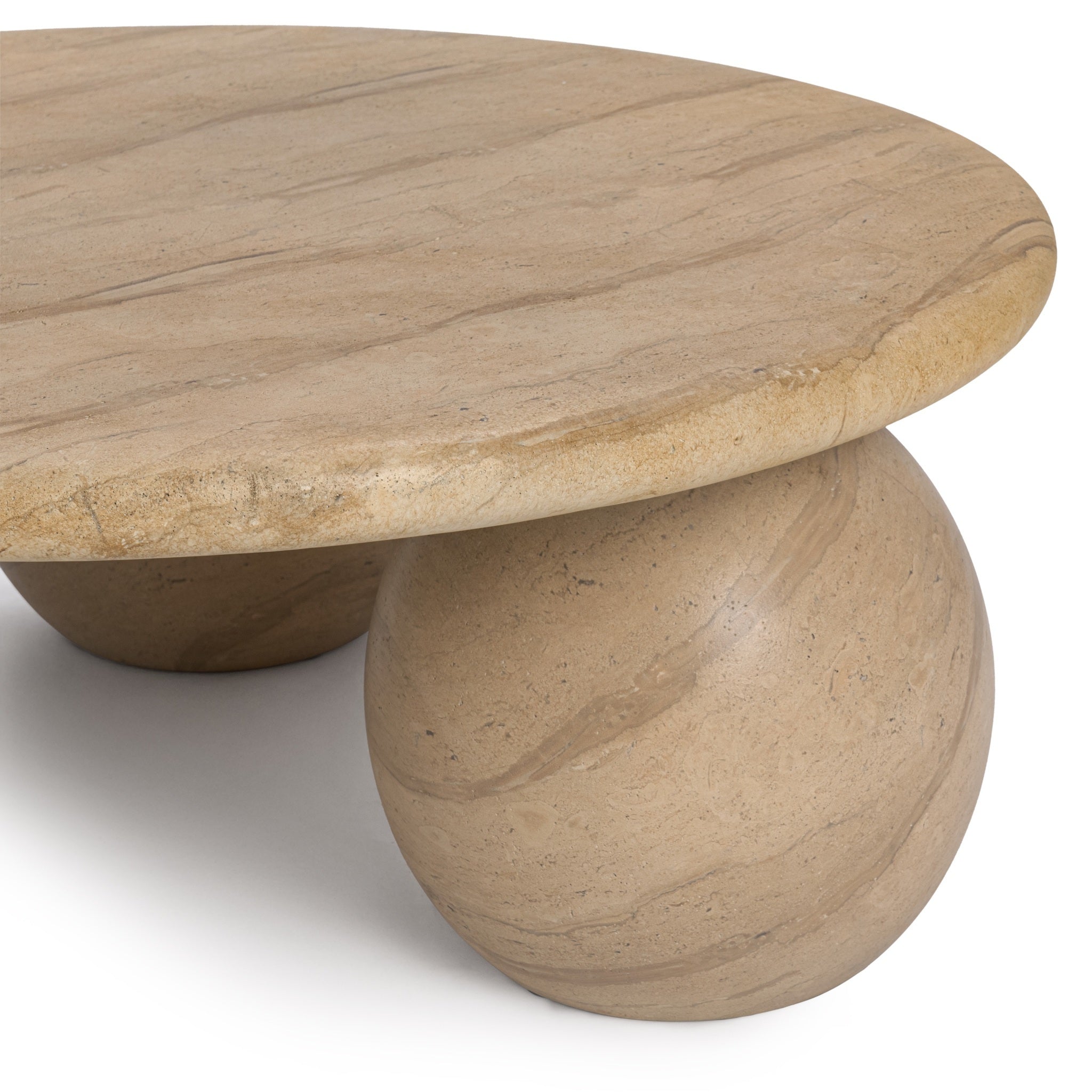 Elaria Outdoor Round Coffee Table - Beige