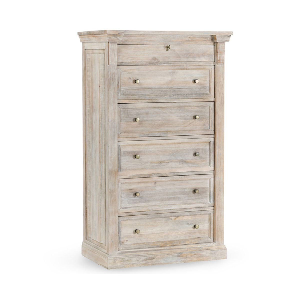 Adelaide Solid Wood 6Dwr Chest - Natural Cream Wash