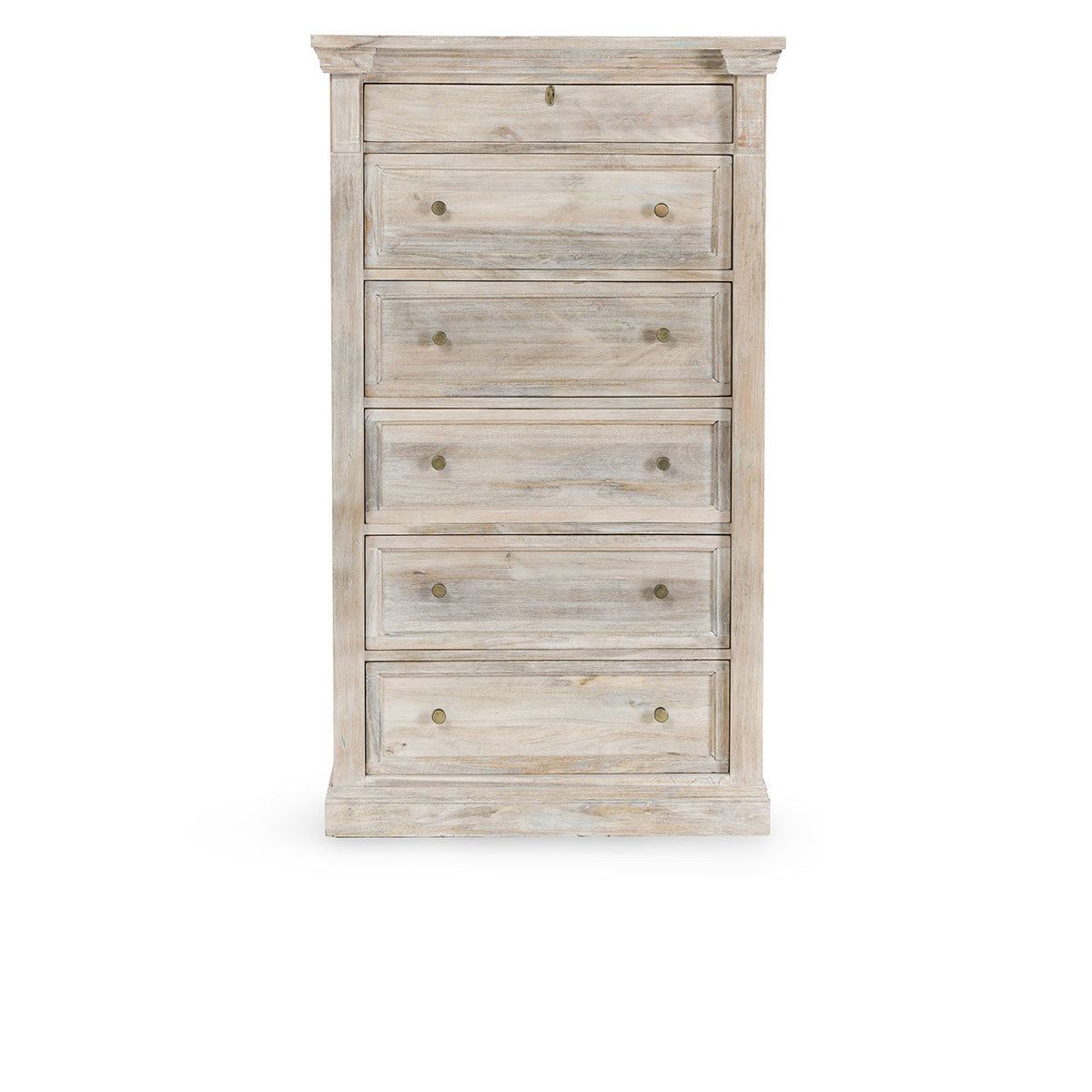Adelaide Solid Wood 6Dwr Chest - Natural Cream Wash