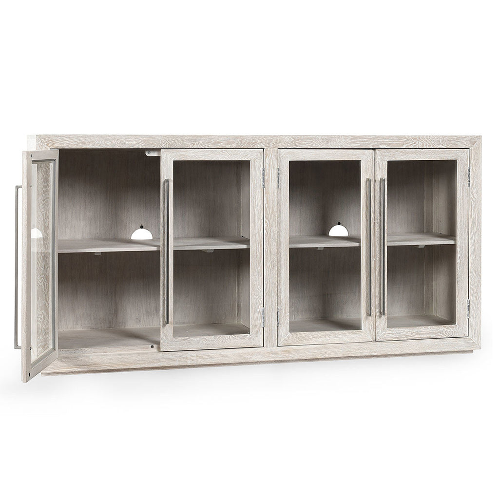 Bradley Solid Wood 4Dr Cabinet - Coastal White