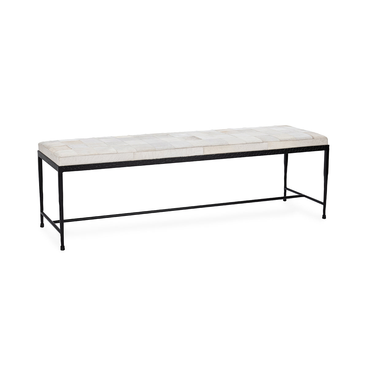 Achen Hide 60" Bench - Dusty Cream