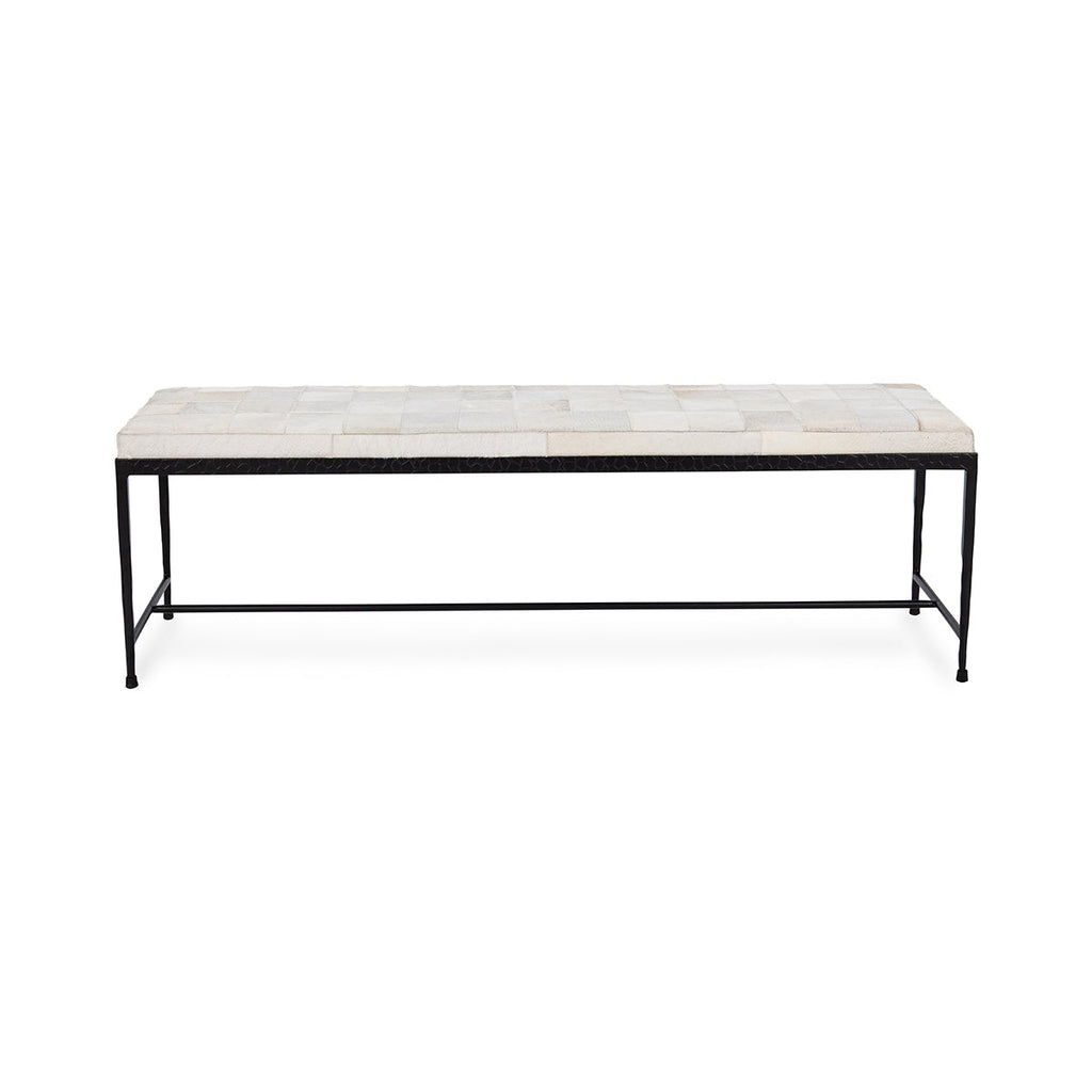 Achen Hide 60" Bench - Dusty Cream