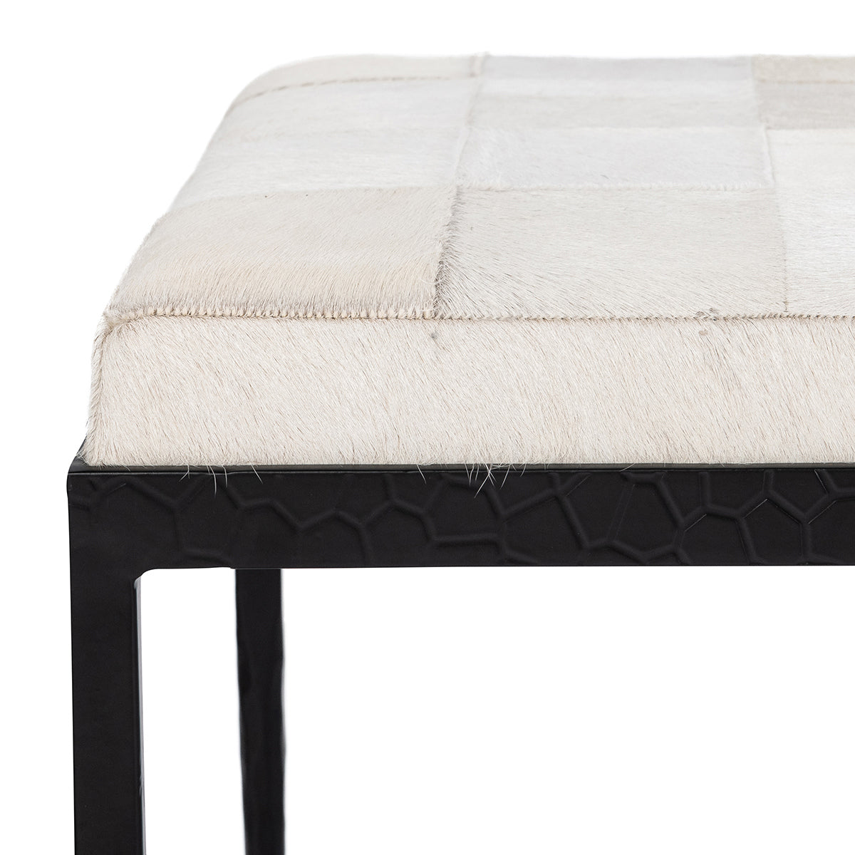 Achen Hide 60" Bench - Dusty Cream