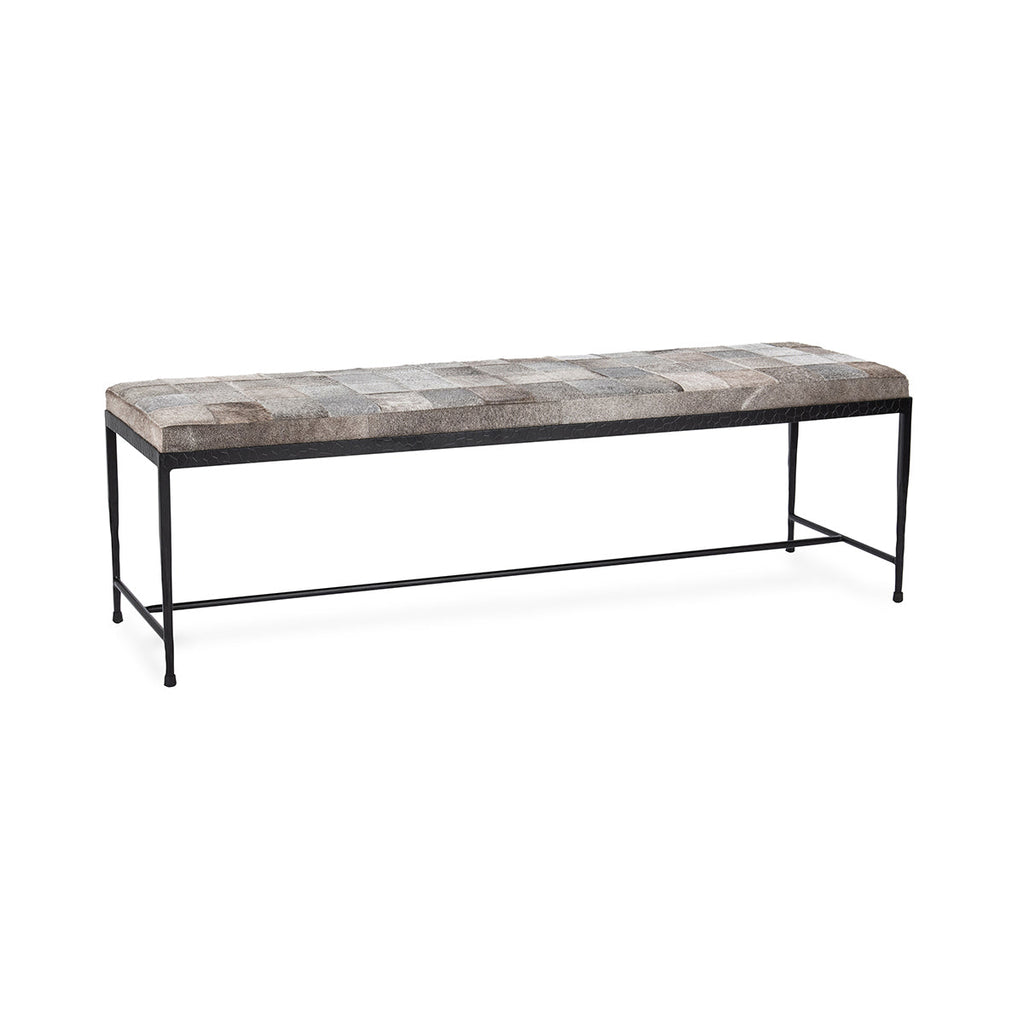 Achen Hide 60" Bench - Sparrow Gray