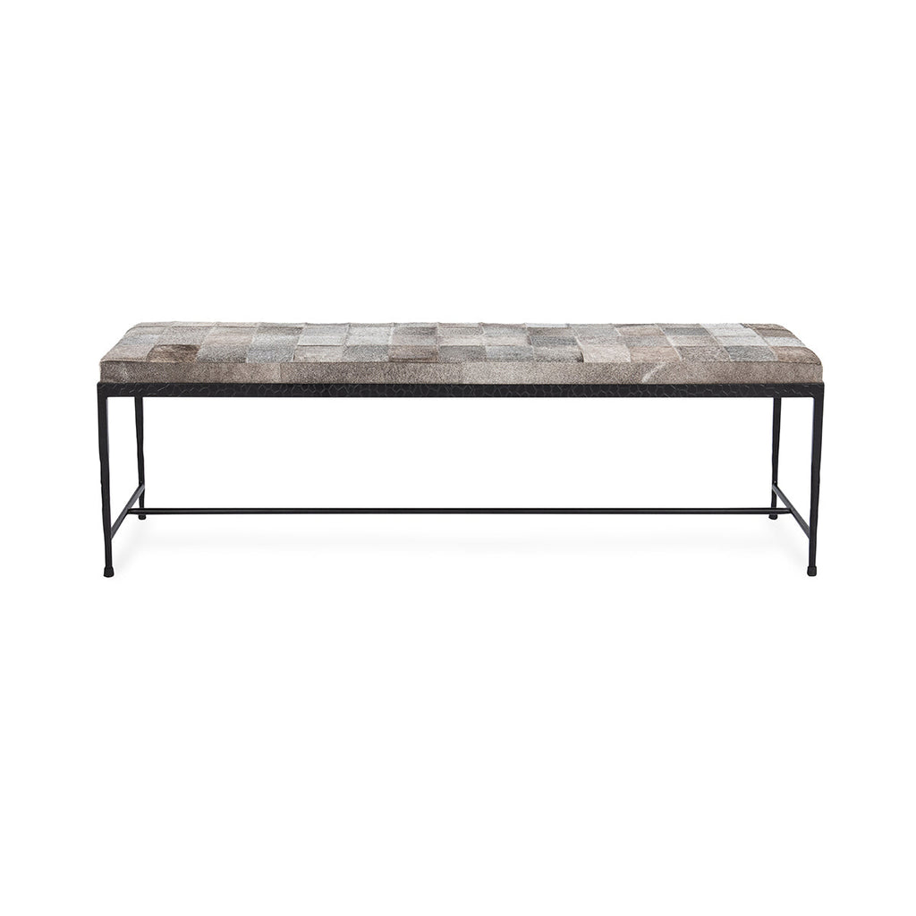 Achen Hide 60" Bench - Sparrow Gray