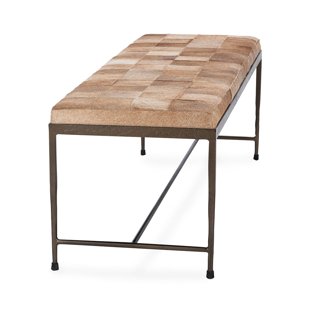 Achen Hide 60" Bench - Canyon Sand