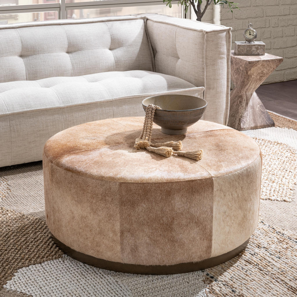 Andre 40" Round Ottoman - Canyon Dust