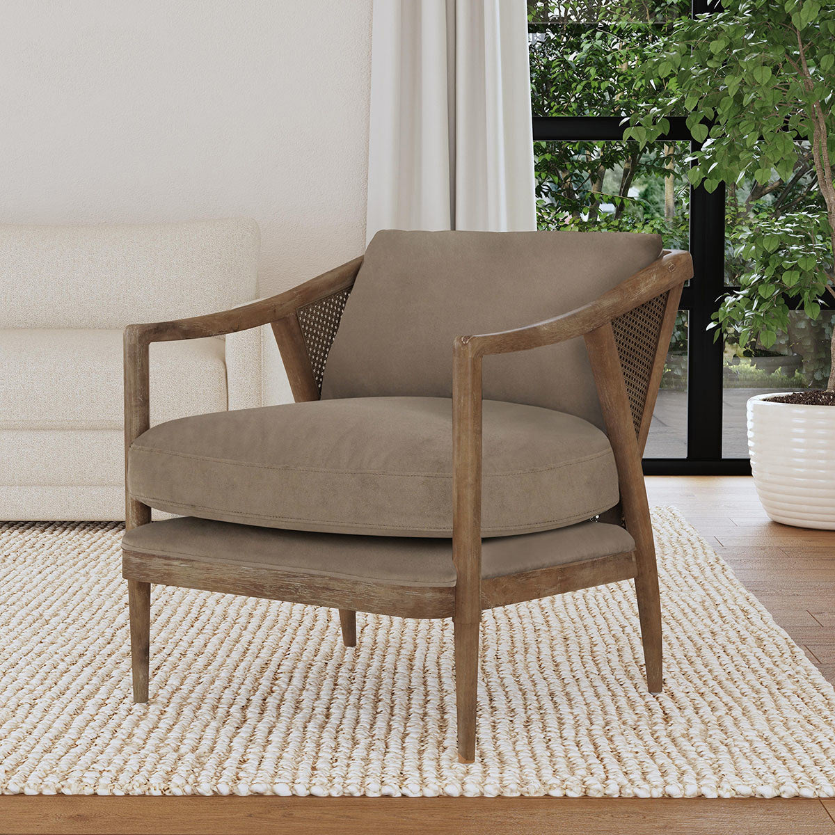 Cody Upholstered Accent Chair - Taupe