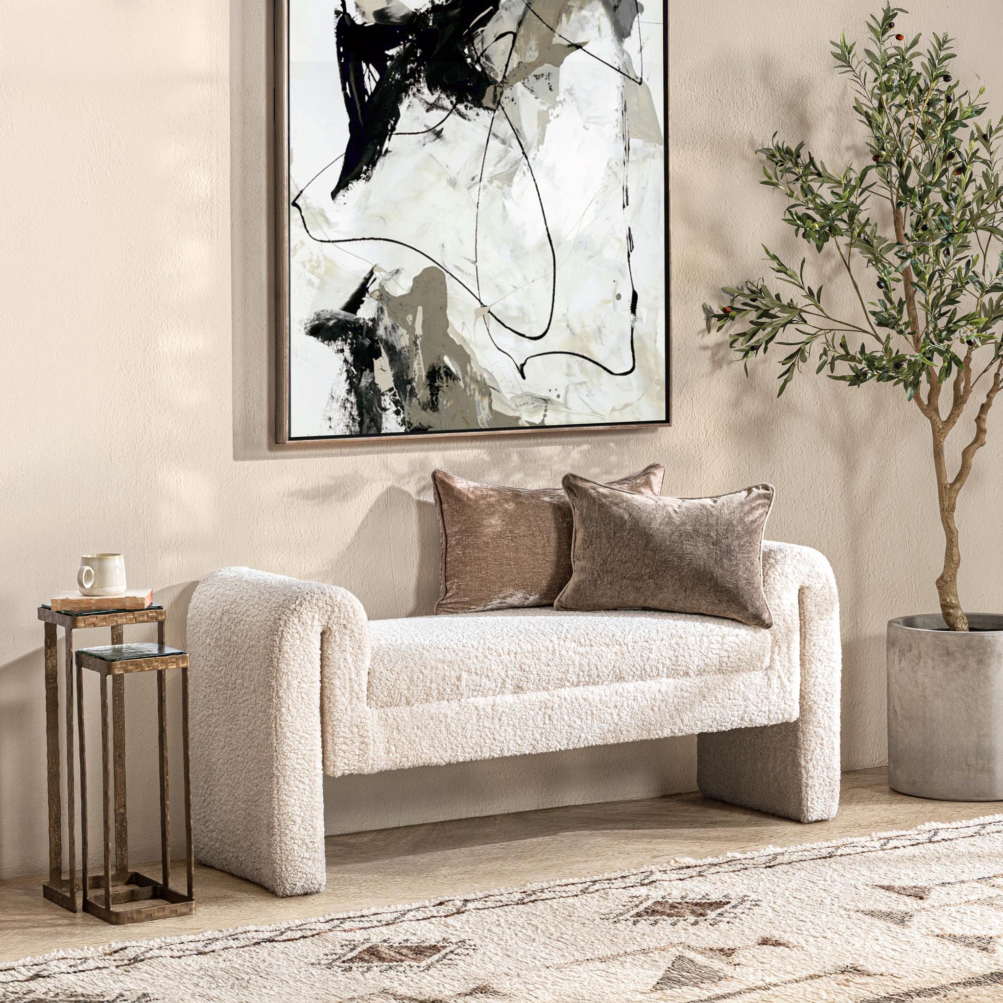 Ada Bench - Ivory Fleece