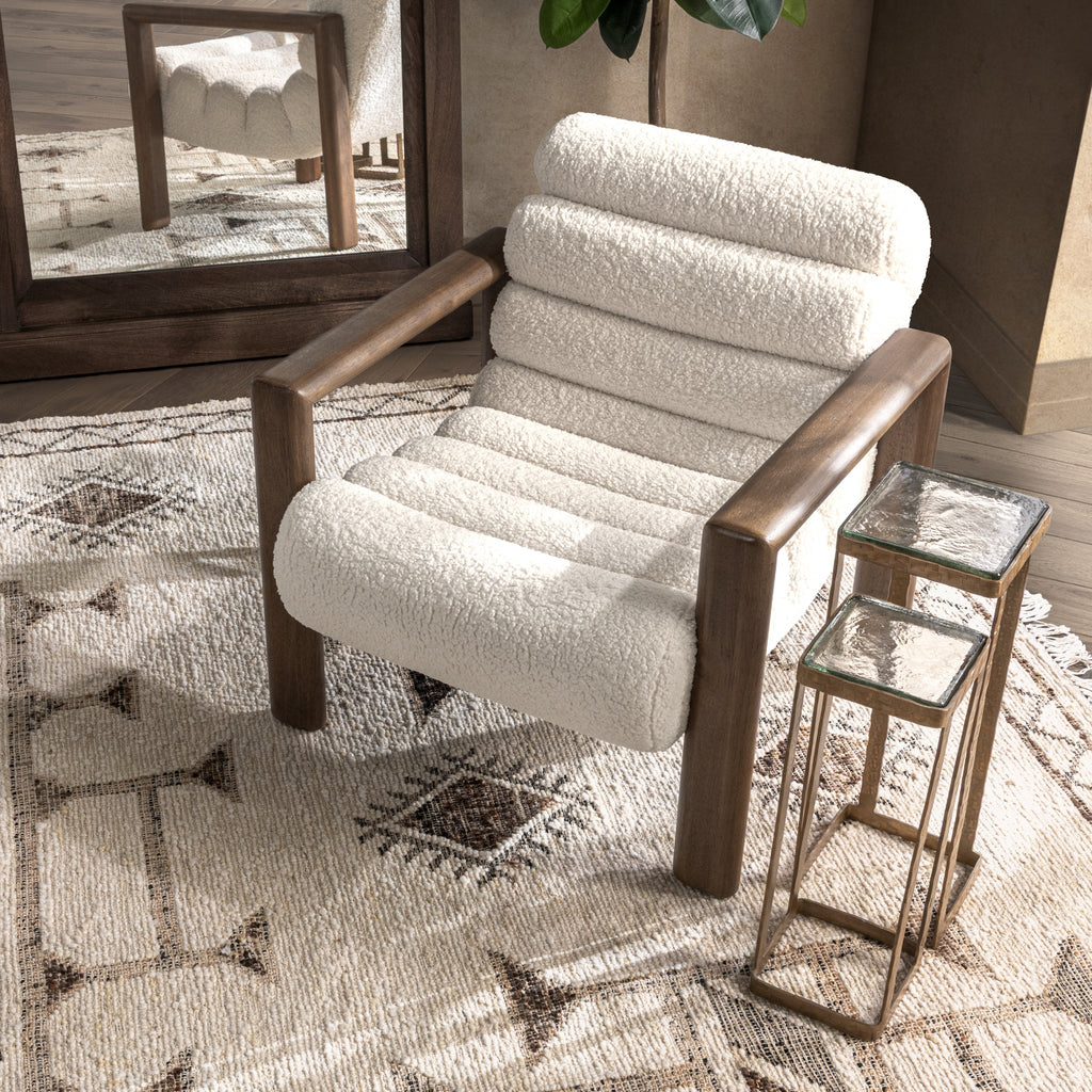 Dahlia Accent Chair - Ivory Fleece