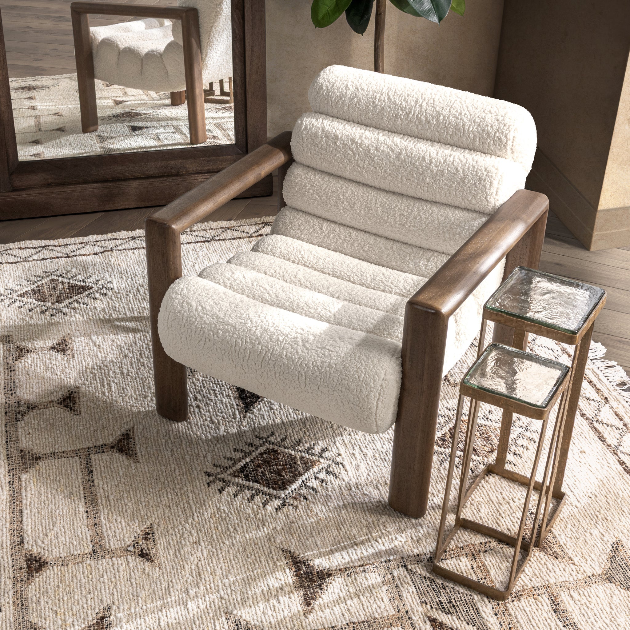 Dahlia Accent Chair - Ivory Fleece