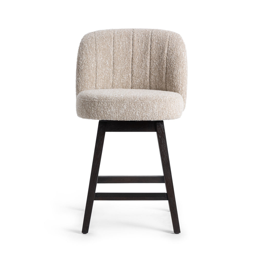Della Swivel Counter Stool - Sandy Cream